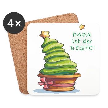 Tannenbaum - Untersetzer (4er-Set) - Weiß - Vorne