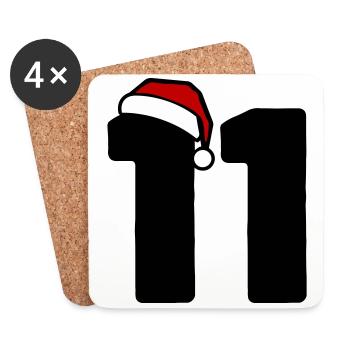 11 Numéro Noël - Dessous de verre (lot de 4) - blanc - Devant