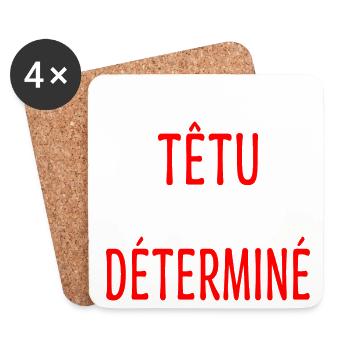 Je ne suis pas têtu Humour Déterminé Caractère - Dessous de verre (lot de 4) - blanc - Devant
