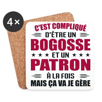 Compliqué D'être Un Bogosse et Un Patron - Dessous de verre (lot de 4) - blanc - Devant