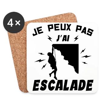 Je Peux Pas J'ai Escalade - Dessous de verre (lot de 4) - blanc - Devant