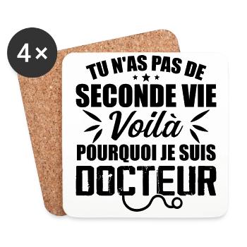 That's Why I'm a Doctor - Doctor Gift - Coasters (set of 4) - white - Front