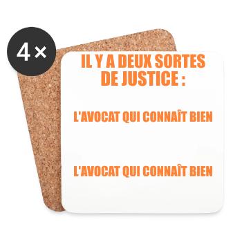 Il y a Deux Sortes de Justice / Humour Avocat - Dessous de verre (lot de 4) - blanc - Devant
