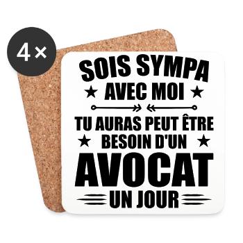 Sei nett zu mir Anwalt Humor Avocado - Untersetzer (4er-Set) - Weiß - Vorne
