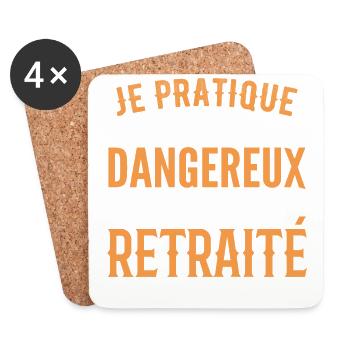 Le métier le plus dangereux du monde retraite - Dessous de verre (lot de 4) - blanc - Devant
