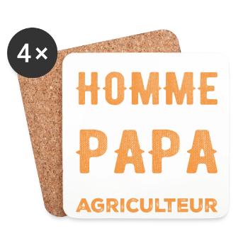 Ein echter Mann ist nur ein Vater und ein Bauer - Untersetzer (4er-Set) - Weiß - Vorne