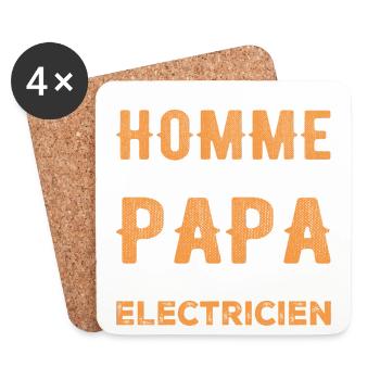Ein richtiger Mann ist nur ein Vater und ein Elektriker - Untersetzer (4er-Set) - Weiß - Vorne