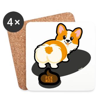 Corgi's Entspannte Pause gegen Nzs - Untersetzer (4er-Set) - Weiß - Vorne