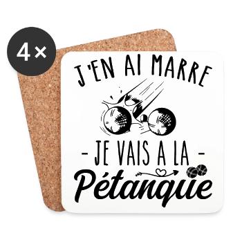 I'm fed up, I'm going to pétanque, humor, gift - Coasters (set of 4) - white - Front