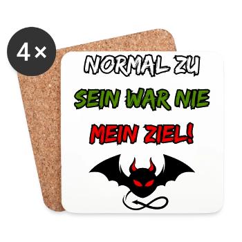 Être normal n’a jamais été mon objectif-Drôle de diable - Dessous de verre (lot de 4) - blanc - Devant