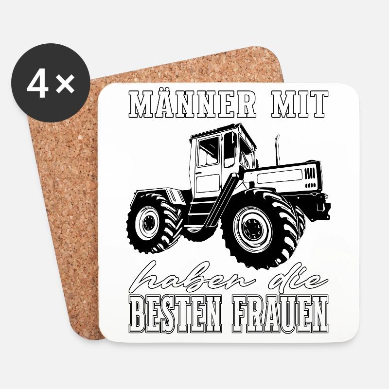 Männer mit MBTrac - Offroad - Universal Motorgerät - Untersetzer (4er-Set) - Weiß