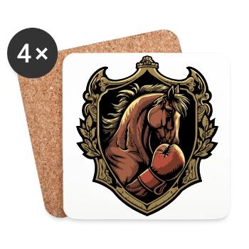 Pferd Boxer MMA Logo - Untersetzer (4er-Set) - Weiß - Vorne