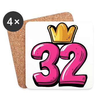 32 Number Krone - Coasters (set of 4) - white - Front