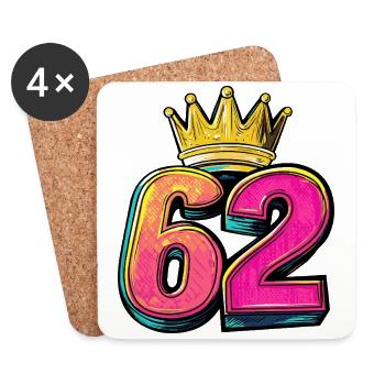 62 Number Crown - Coasters (set of 4) - white - Front