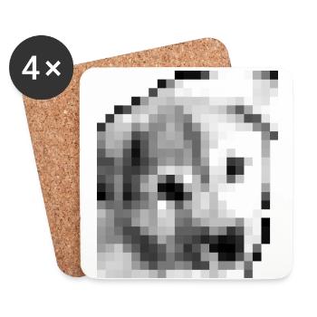 Pixel Jindo Puppy - Untersetzer (4er-Set) - Weiß - Vorne