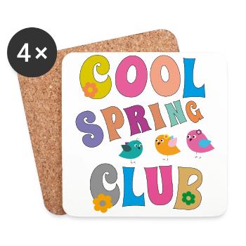 Cool spring Club Frühling - Coasters (set of 4) - white - Front