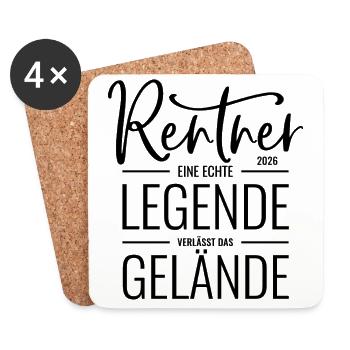 Rentner 2026 Eine Legende verlässt das Gelände - Untersetzer (4er-Set) - Weiß - Vorne