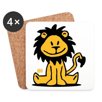 Lion - Dessous de verre (lot de 4) - blanc - Devant