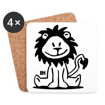 Lion - Dessous de verre (lot de 4) - blanc - Devant