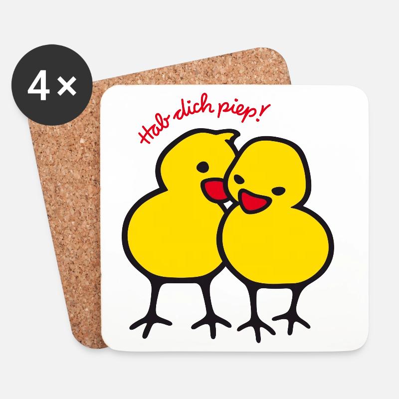Hab dich piep - Untersetzer (4er-Set) - Weiß