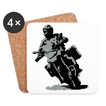 Reiseenduro klein - Untersetzer (4er-Set) - Weiß - Vorne