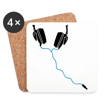 kopfhörer headphones DJ - Untersetzer (4er-Set) - Weiß - Vorne