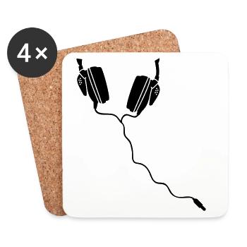 kopfhörer DJ headphones - Untersetzer (4er-Set) - Weiß - Vorne