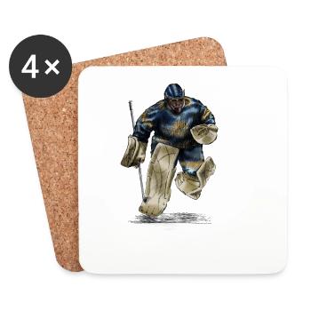 Hockey goalkeeper - Dessous de verre (lot de 4) - blanc - Devant