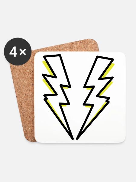 Blitze,Blitz,Blitzer, - Untersetzer (4er-Set) - Weiß