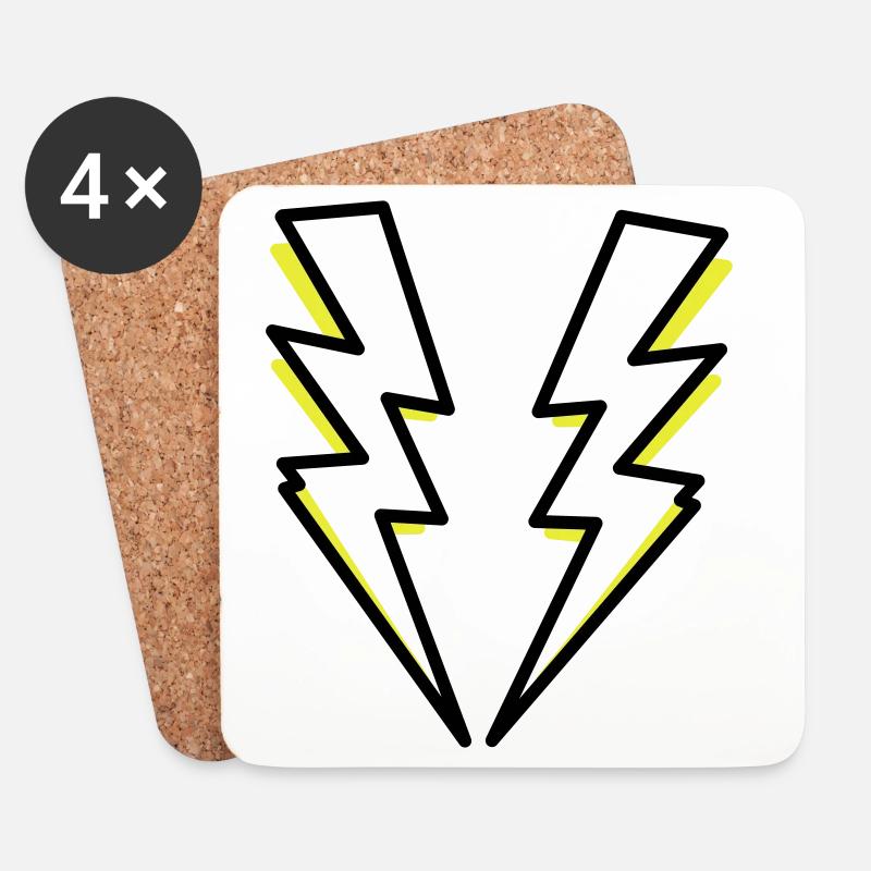 Blitze,Blitz,Blitzer, - Untersetzer (4er-Set) - Weiß
