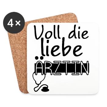 Liebe Ärztin Geschenk - Untersetzer (4er-Set) - Weiß - Vorne