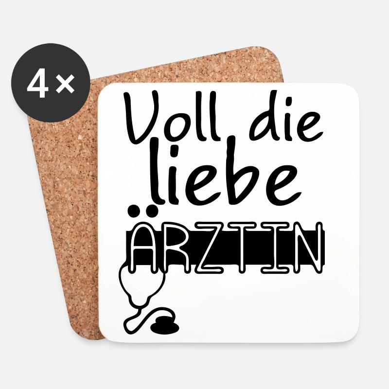 Liebe Ärztin Geschenk - Untersetzer (4er-Set) - Weiß