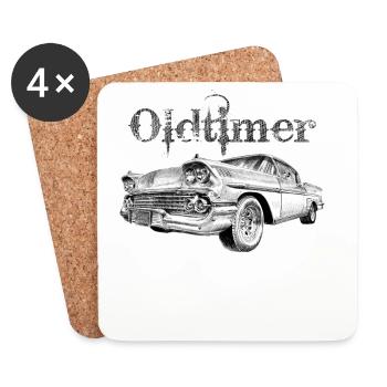 Oldtimer - Untersetzer (4er-Set) - Weiß - Vorne
