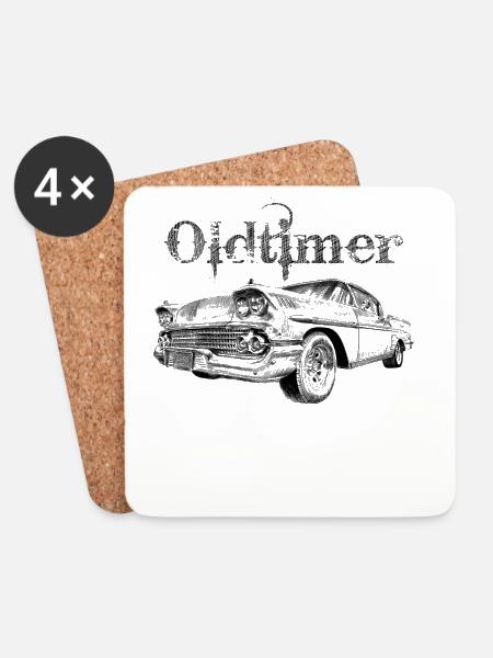 Oldtimer - Untersetzer (4er-Set) - Weiß