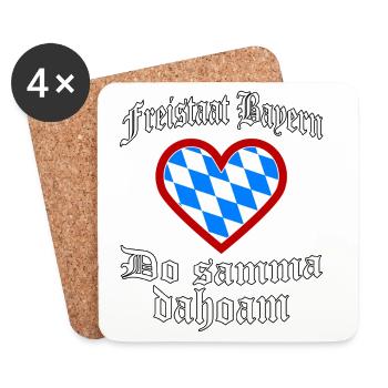 Do samma dahoam - Untersetzer (4er-Set) - Weiß - Vorne