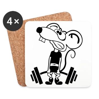 Pump Maus kontur 1c - Coasters (set of 4) - white - Front