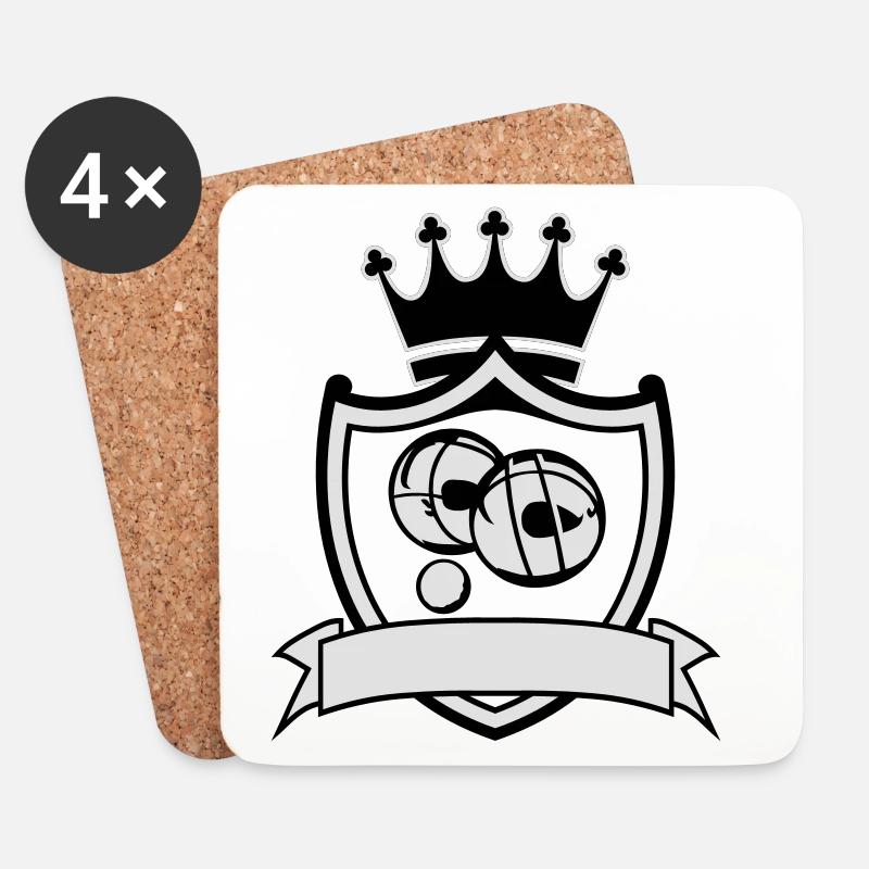 Blason petanque - Untersetzer (4er-Set) - Weiß