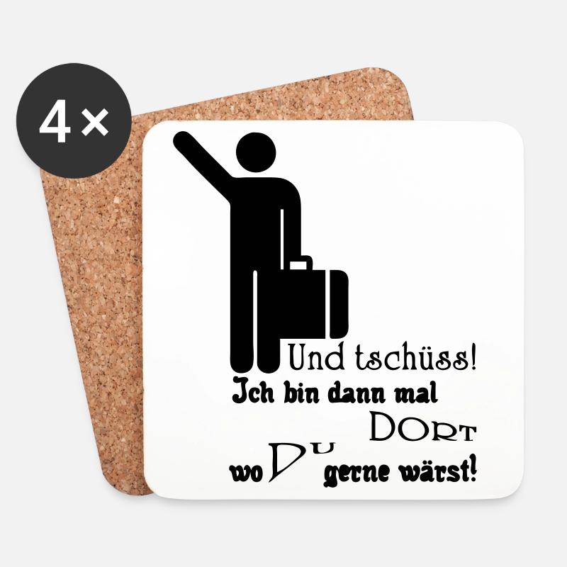 Und tschüss! Geschenk Rente Urlaub Spruch Fun - Untersetzer (4er-Set) - Weiß