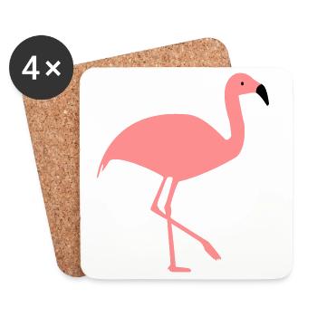 Flamingo - Dessous de verre (lot de 4) - blanc - Devant