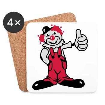 Ein lustiger Clown - Untersetzer (4er-Set) - Weiß - Vorne
