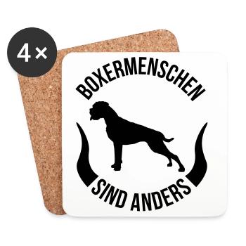 Boxermenschen sind anders - Untersetzer (4er-Set) - Weiß - Vorne