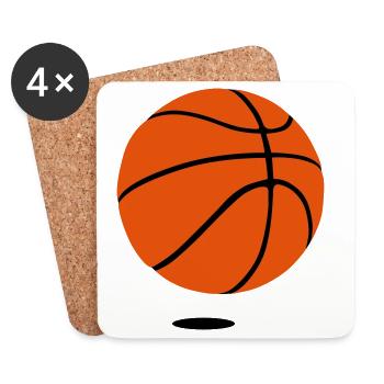 Basketball - Deluxe Edition - 2c 2 Schatten - Untersetzer (4er-Set) - Weiß - Vorne