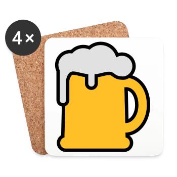 Bierkrung | Beer Mug - Dessous de verre (lot de 4) - blanc - Devant