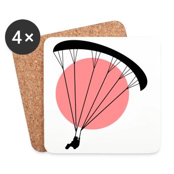 Paraglider Sunset Vector - Dessous de verre (lot de 4) - blanc - Devant