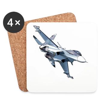 Su-30SM - Dessous de verre (lot de 4) - blanc - Devant
