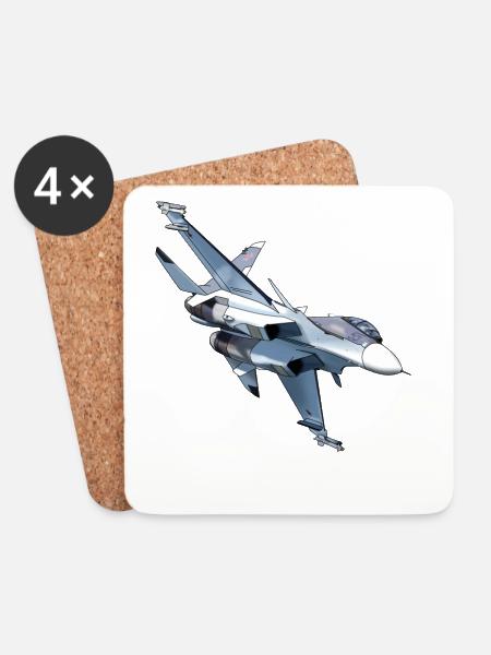 Su-30SM - Coasters (set of 4) - white