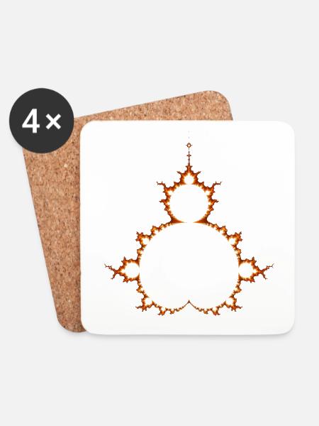 Fractal Mandelbrot Basic Collection Fraktal - Untersetzer (4er-Set) - Weiß
