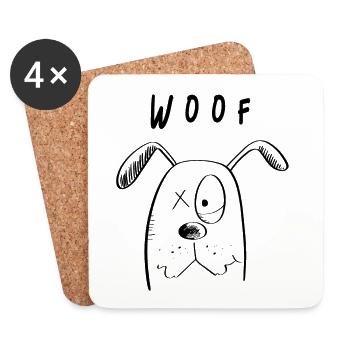 Woof Dogs - Dog Comic - Coasters (set of 4) - white - Front