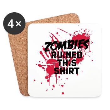 zombies runied this shirt - zombie blutflecken - Untersetzer (4er-Set) - Weiß - Vorne