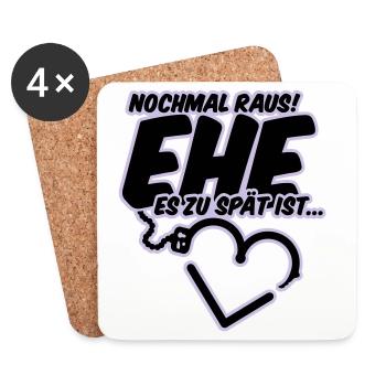 bachelor party wedding shower wedding - Coasters (set of 4) - white - Front